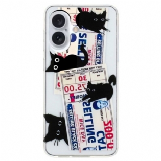 Cover iPhone 16 Sorte Katte