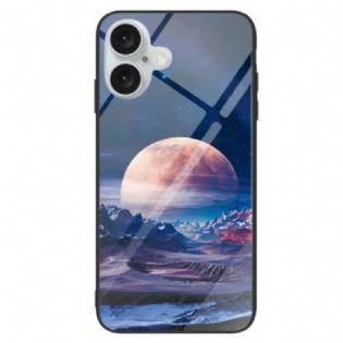 Cover iPhone 16 Telefon Etui - Hvid Planet