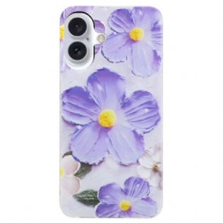 Cover iPhone 16 Telefon Etui Lilla Blomster