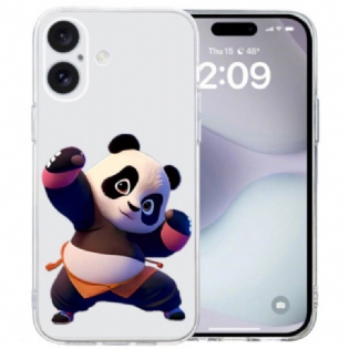 Cover iPhone 16 Transparent Panda Edge