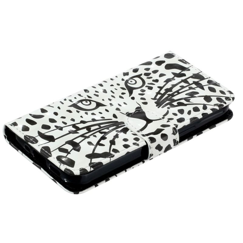 Flip Cover iPhone 16 Leopardhoved Med Rem