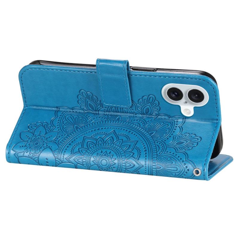 Flip Cover iPhone 16 Mandala Print Med Rem