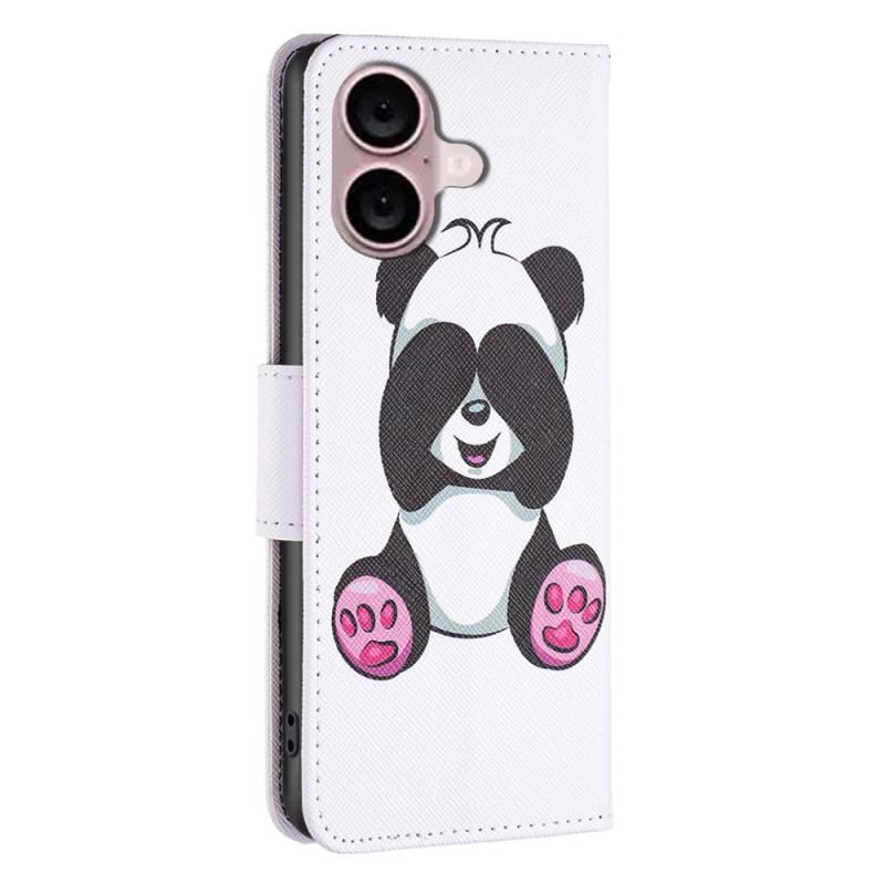 Flip Cover iPhone 16 Panda