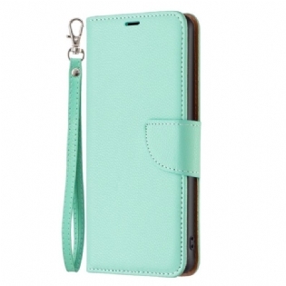 Flip Cover iPhone 16 Strappy Litchi Tekstur