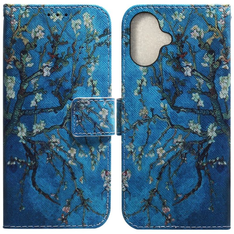 Flip Cover Til iPhone 16 Abrikosblomster