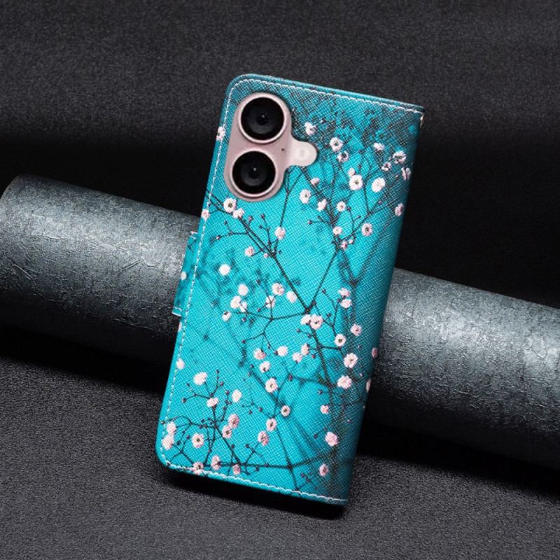 Flip Cover Til iPhone 16 Blommeblomster