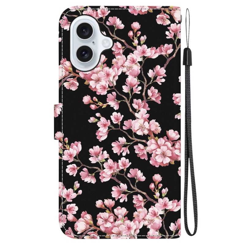 Flip Cover Til iPhone 16 Fastspændte Blommeblomster