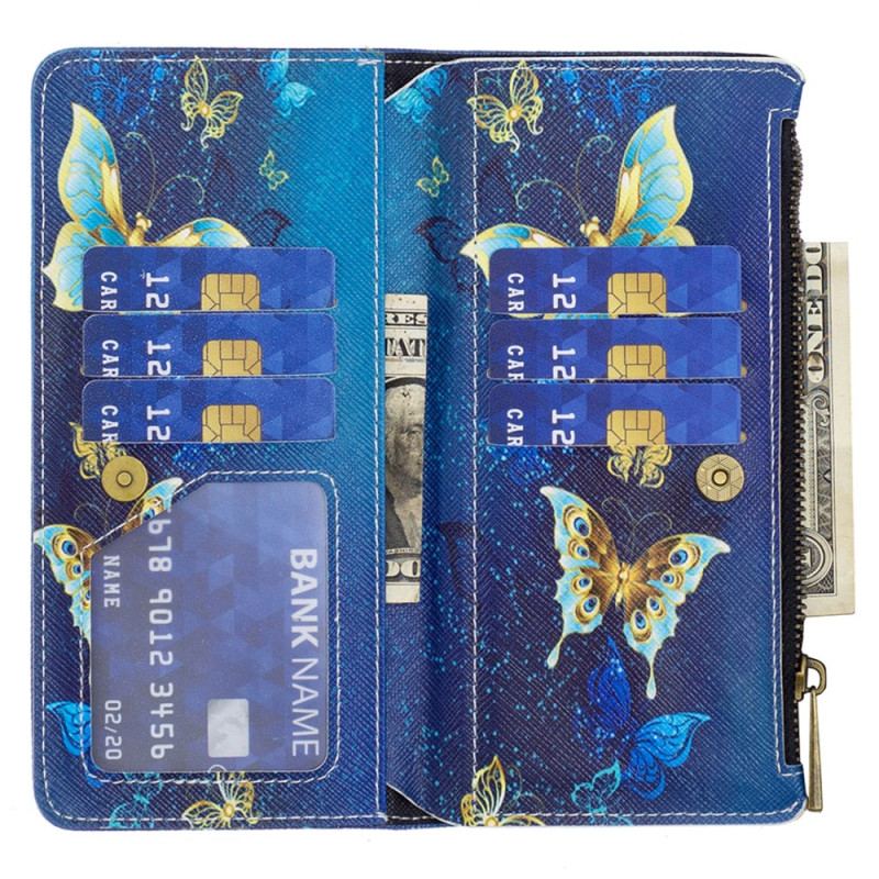 Flip Cover Til iPhone 16 Golden Butterflies Wallet