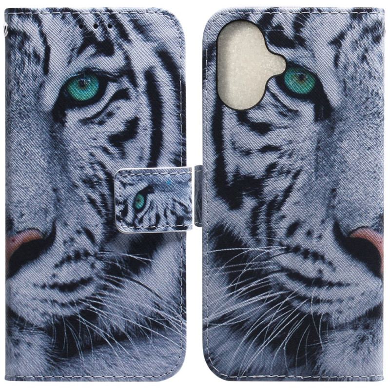 Flip Cover Til iPhone 16 Hvid Tiger