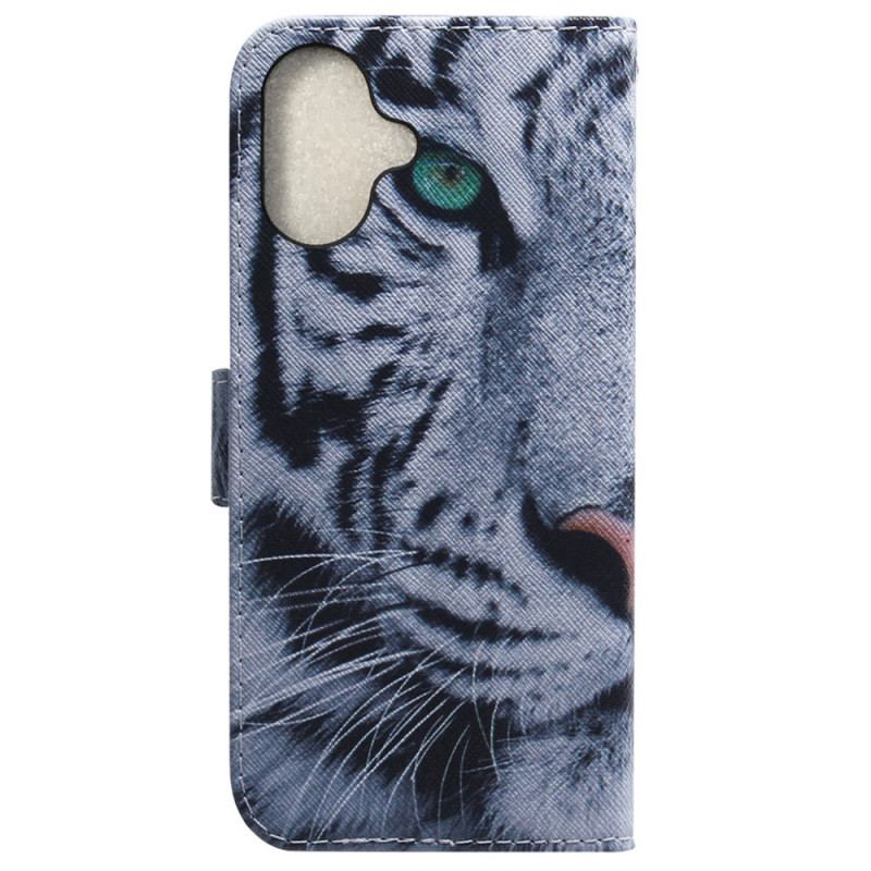 Flip Cover Til iPhone 16 Hvid Tiger