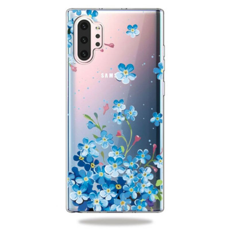 Cover Samsung Galaxy Note 10 Plus Blå Blomster