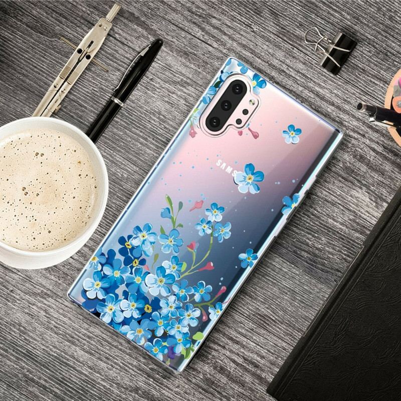 Cover Samsung Galaxy Note 10 Plus Blå Blomster