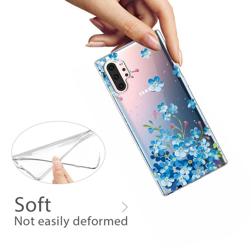 Cover Samsung Galaxy Note 10 Plus Blå Blomster