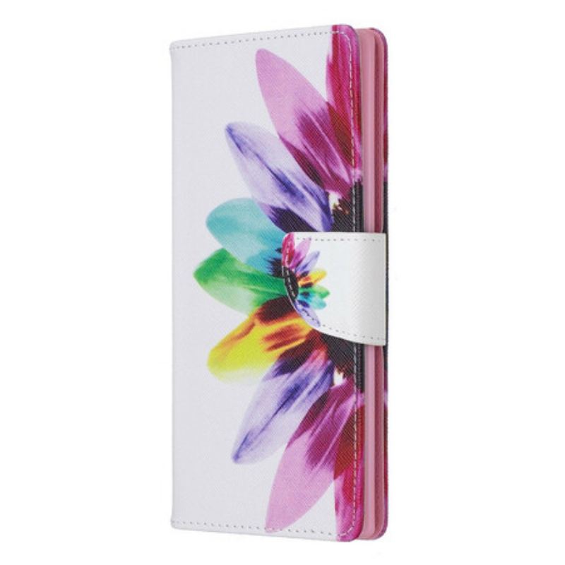 Flip Cover Samsung Galaxy Note 10 Plus Akvarel Blomst