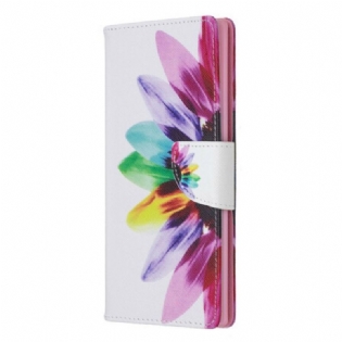 Flip Cover Samsung Galaxy Note 10 Plus Akvarel Blomst