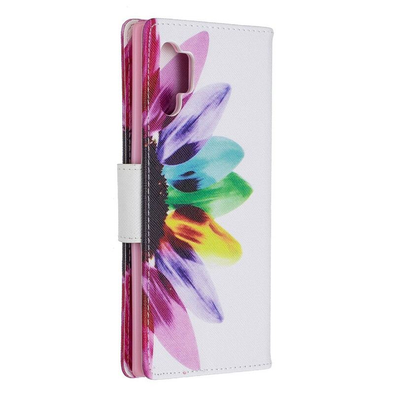 Flip Cover Samsung Galaxy Note 10 Plus Akvarel Blomst