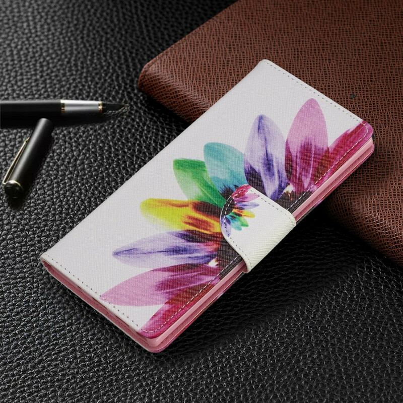 Flip Cover Samsung Galaxy Note 10 Plus Akvarel Blomst