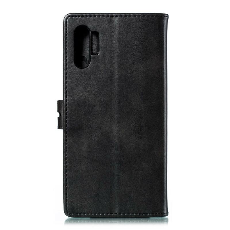 Flip Cover Samsung Galaxy Note 10 Plus Imiteret Læderkilling