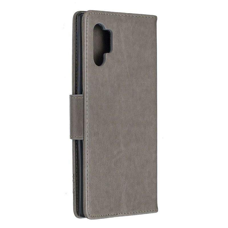 Flip Cover Samsung Galaxy Note 10 Plus Med Snor Storslåede Thong Sommerfugle