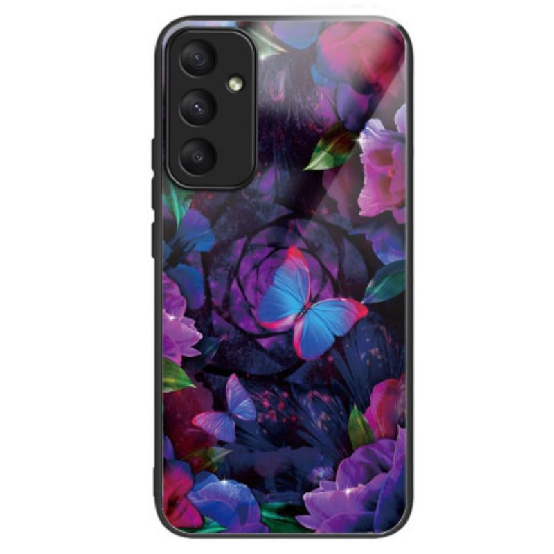 Cover Samsung Galaxy A55 5g Farverige Sommerfugle I Hærdet Glas