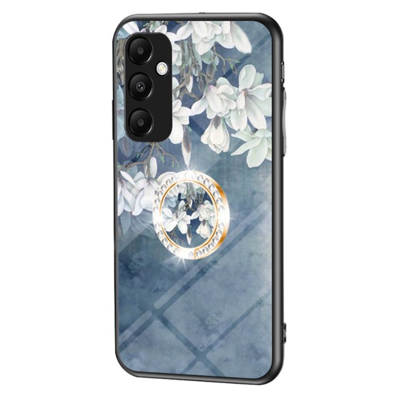 Cover Samsung Galaxy A55 5g Hærdet Glas Med Blomstermønsterholder