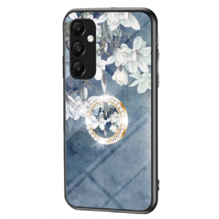 Cover Samsung Galaxy A55 5g Hærdet Glas Med Blomstermønsterholder