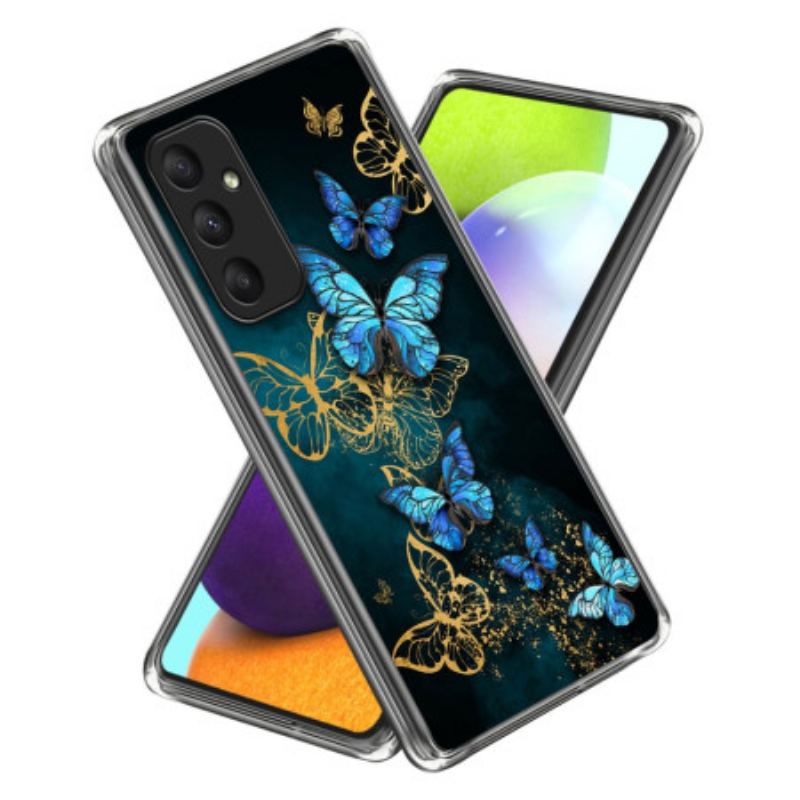 Cover Samsung Galaxy A55 5g Klynge Blå Sommerfugle