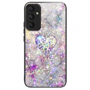 Cover Samsung Galaxy A55 5g Skinnende Hjerte Hærdet Glas