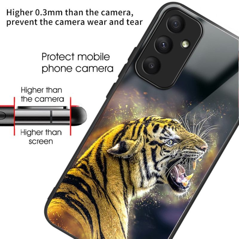 Cover Samsung Galaxy A55 5g Telefon Etui Brølende Tiger I Hærdet Glas