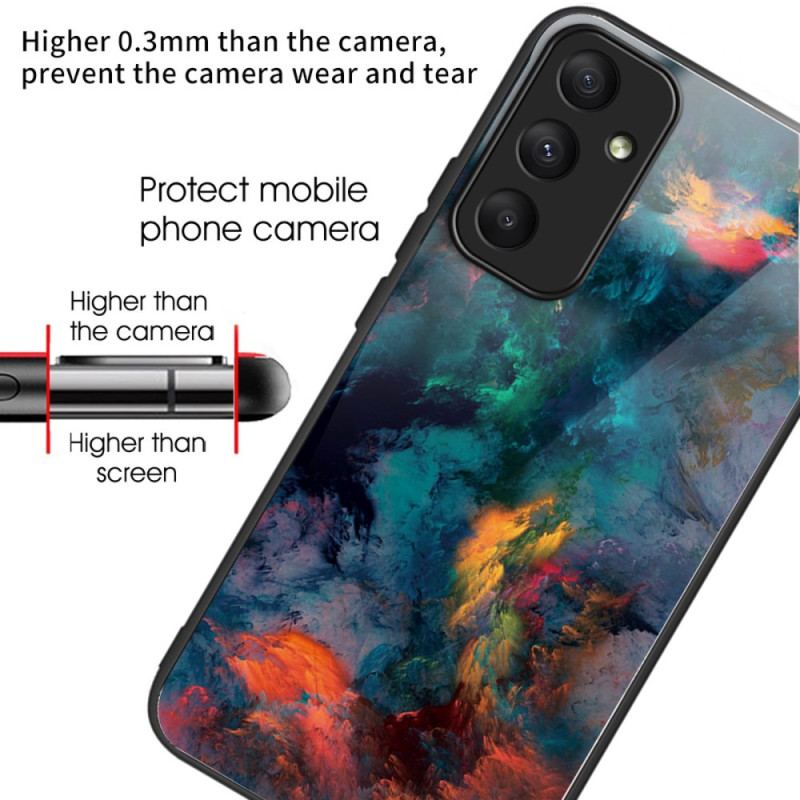 Cover Samsung Galaxy A55 5g Telefon Etui Farverige Skyer Af Hærdet Glas