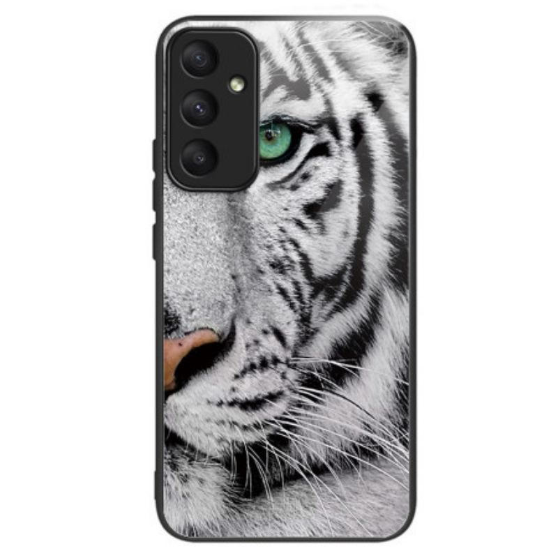 Cover Samsung Galaxy A55 5g Telefon Etui Hvid Tiger Hærdet Glas