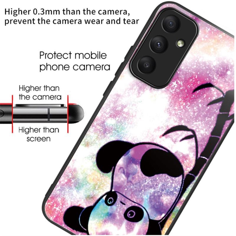 Cover Samsung Galaxy A55 5g Telefon Etui Sød Panda Hærdet Glas