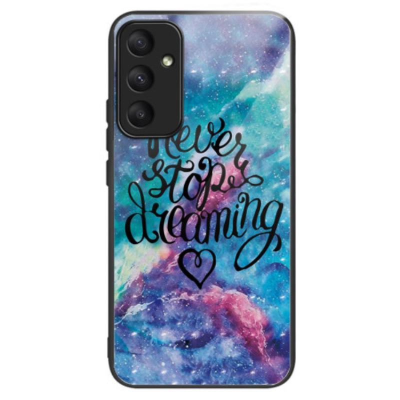 Cover Samsung Galaxy A55 5g Telefon Etui Stop Aldrig Med At Drømme Hærdet Glas