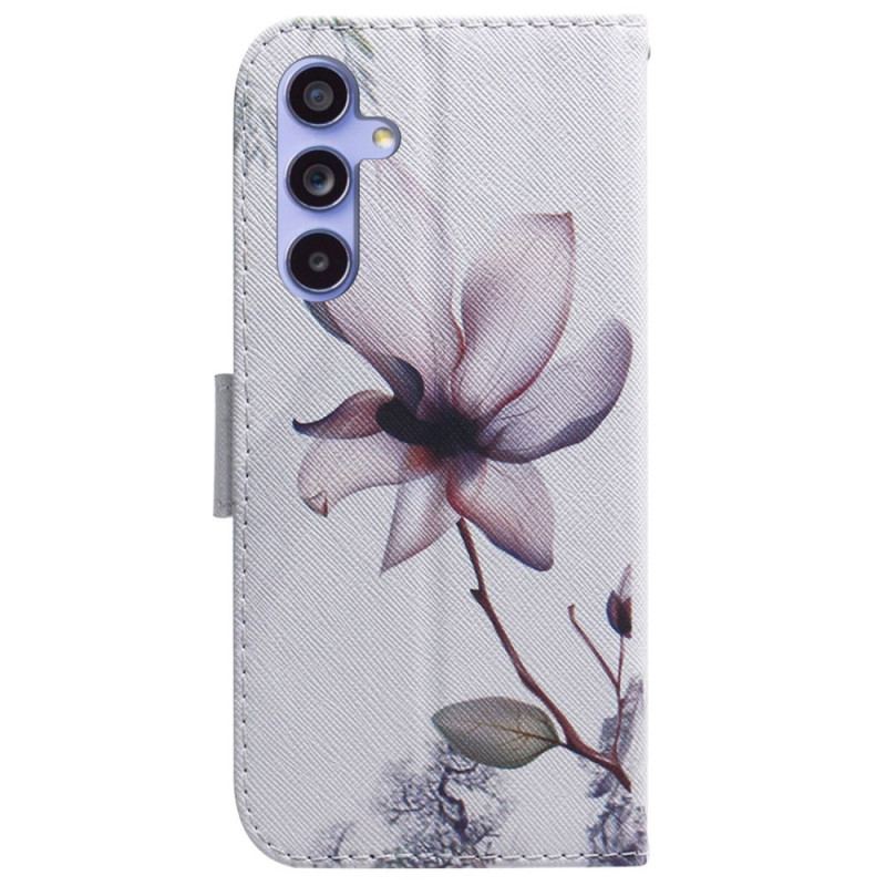 Flip Cover Samsung Galaxy A55 5g Lyserød Blomst