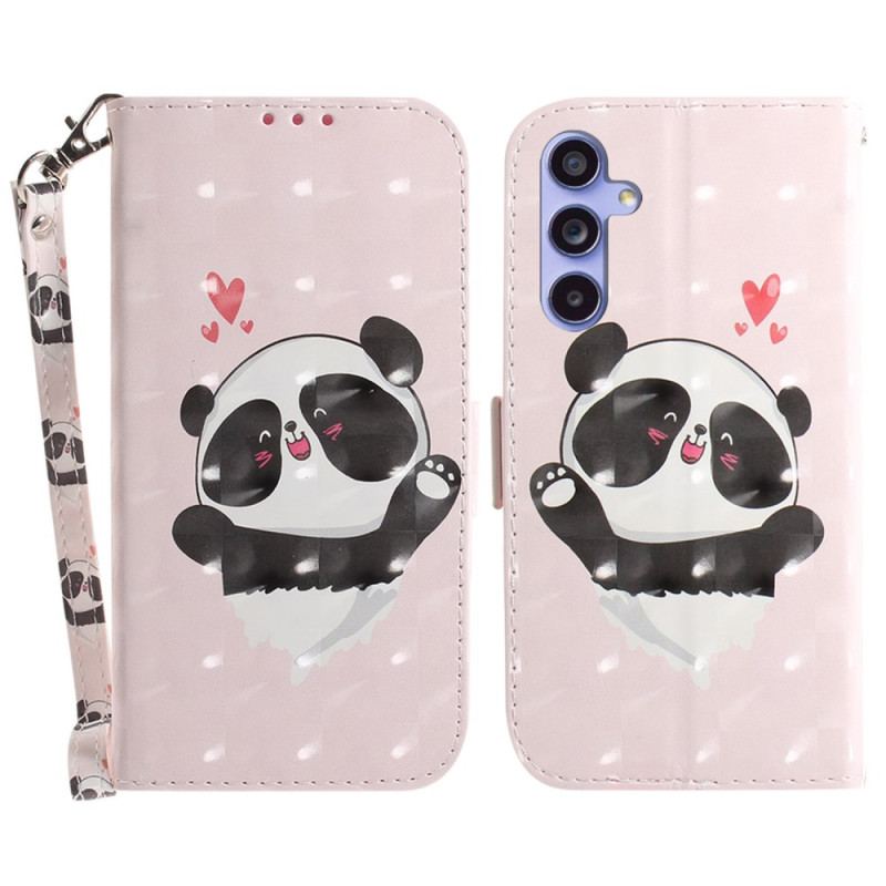 Flip Cover Samsung Galaxy A55 5g Panda Love Med Rem