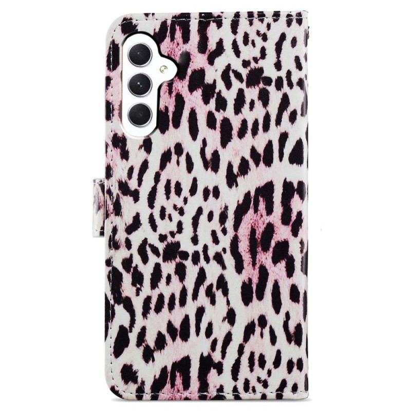 Flip Cover Samsung Galaxy A55 5g Strappy Med Leopardtryk