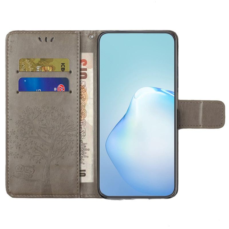 Flip Cover Til Samsung Galaxy A55 5g Ugle Og Snøretræ