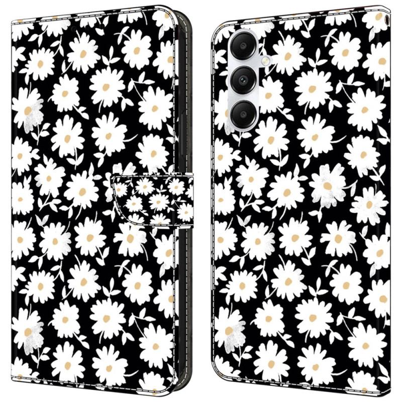 Læder Cover Samsung Galaxy A55 5g Telefon Etui Blomster