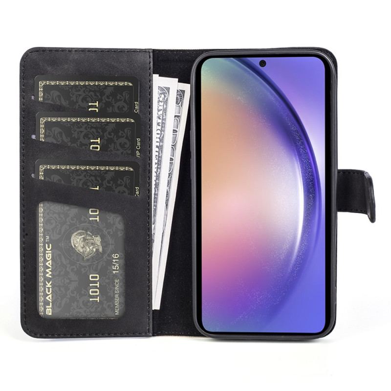 Læder Cover Samsung Galaxy A55 5g Telefon Etui Tofarvet Design