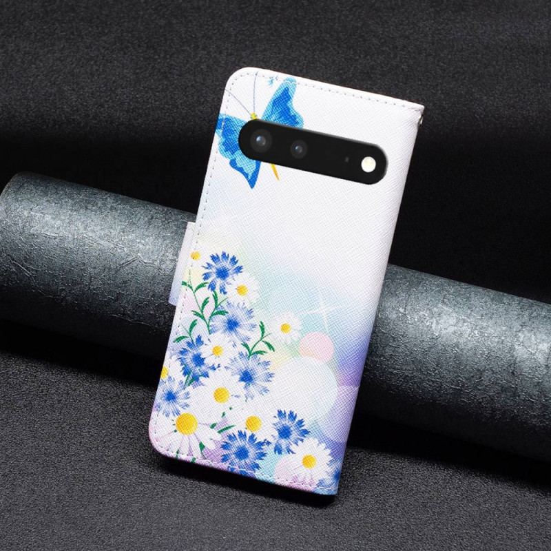 Flip Cover Google Pixel 7 Akvarel Sommerfugle