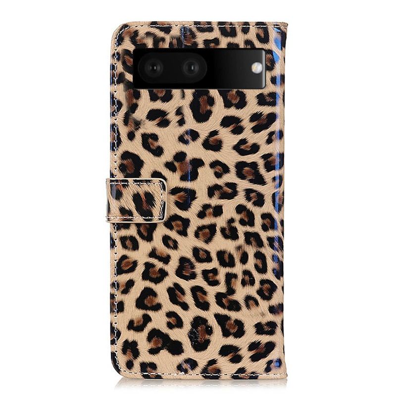 Flip Cover Google Pixel 7 Leopard Hud Effekt