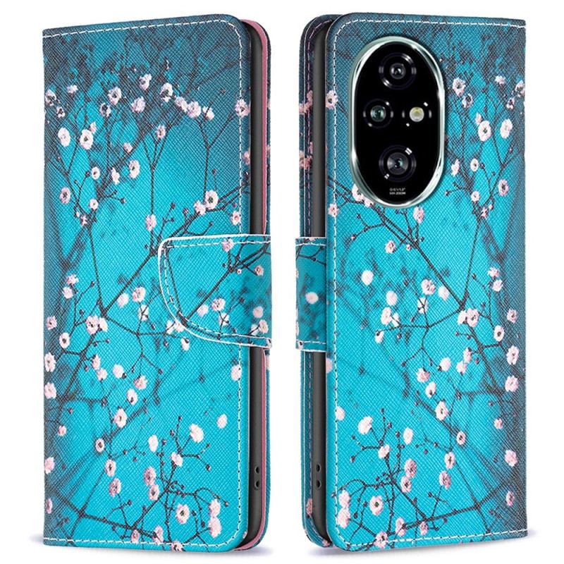 Læder Cover Honor 200 Pro Telefon Etui Blommeblomster