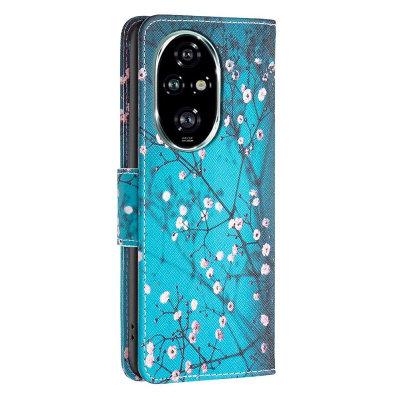 Læder Cover Honor 200 Pro Telefon Etui Blommeblomster