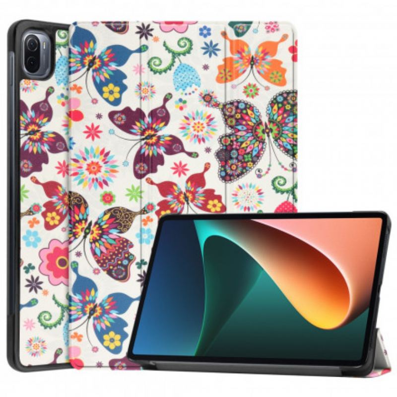 Cover Xiaomi Pad 5 Vintage Blomsterpenneholder