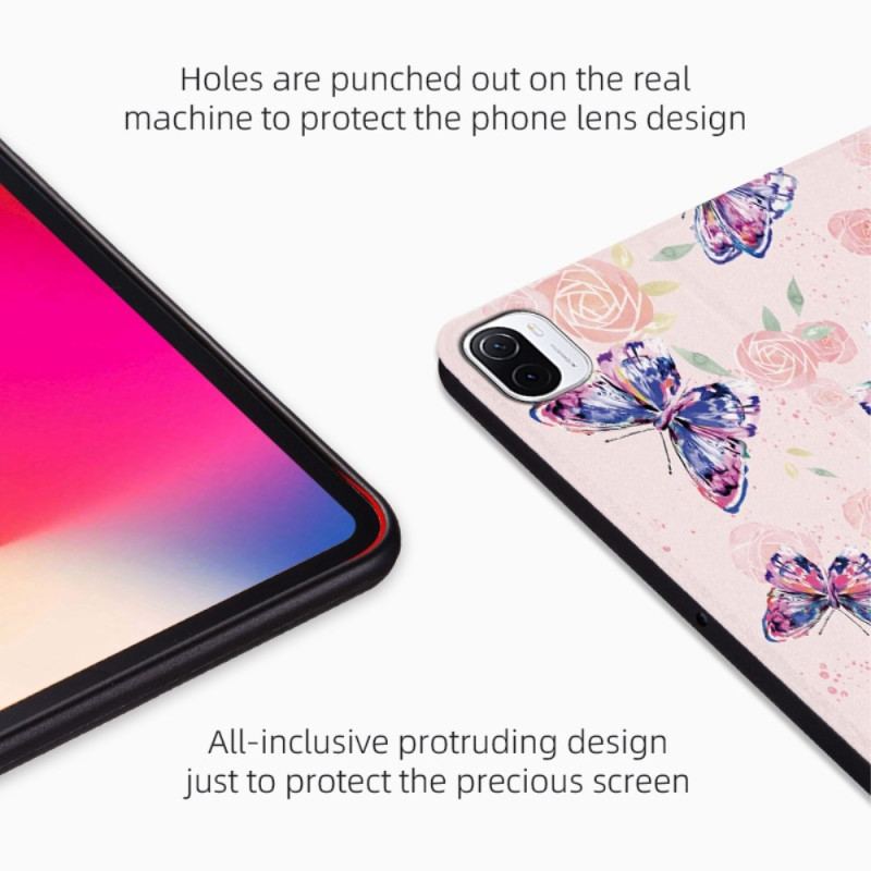 Flip Cover Xiaomi Pad 5 Enkelte Sommerfugle