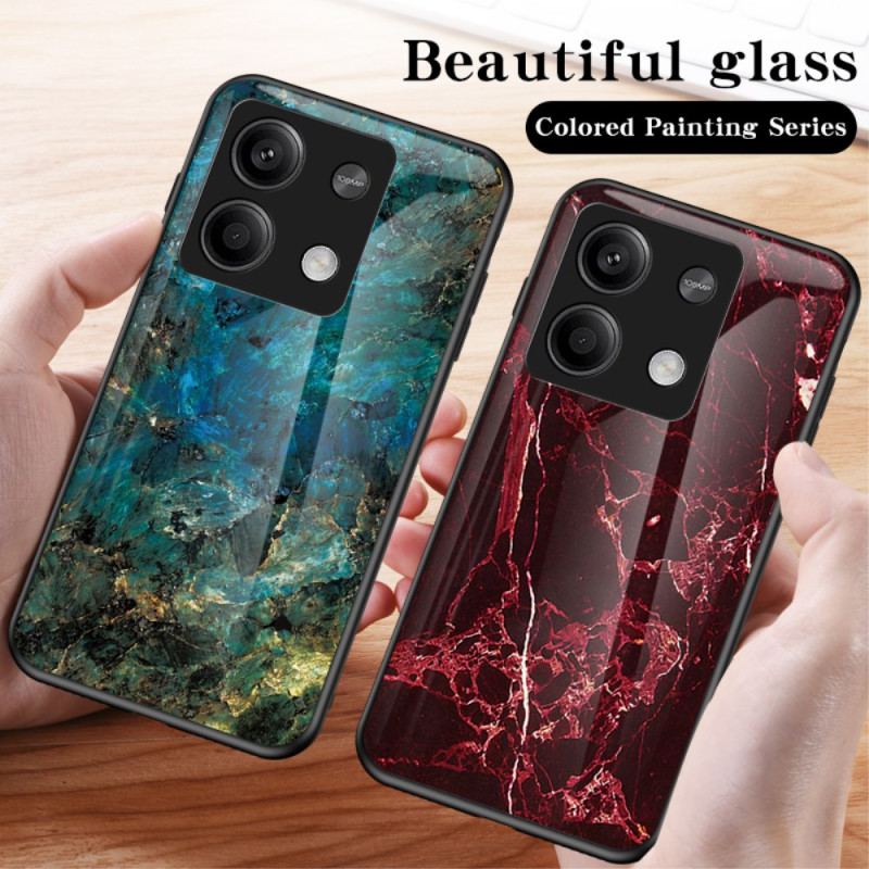 Cover Til Xiaomi Redmi Note 13 5g Marmor Hærdet Glas