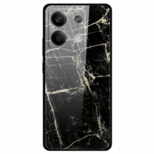 Cover Xiaomi Redmi Note 13 5g Telefon Etui Platin Sort Mønster Hærdet Glas