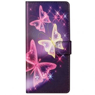 Flip Cover Til Xiaomi Redmi Note 13 5g Mousserende Sommerfugle