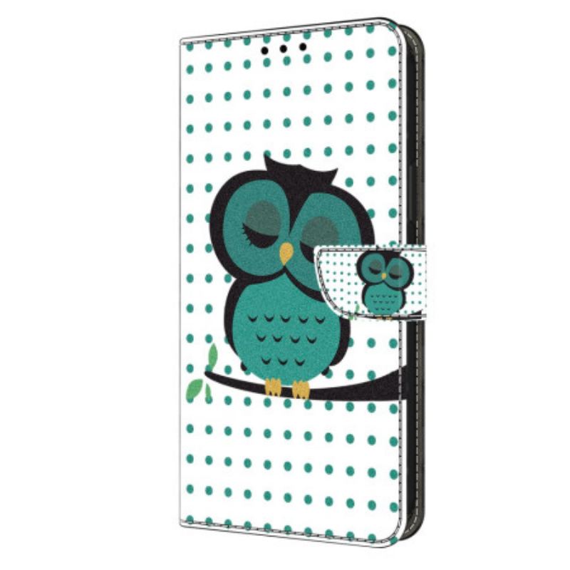 Flip Cover Til Xiaomi Redmi Note 13 5g Sovende Ugle