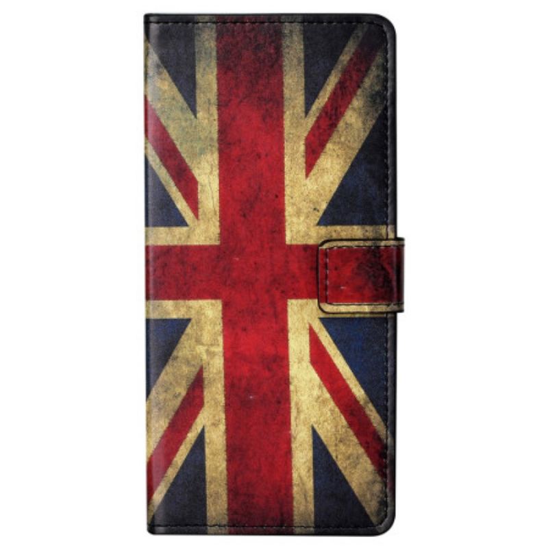 Flip Cover Til Xiaomi Redmi Note 13 5g Vintage Engelsk Flag